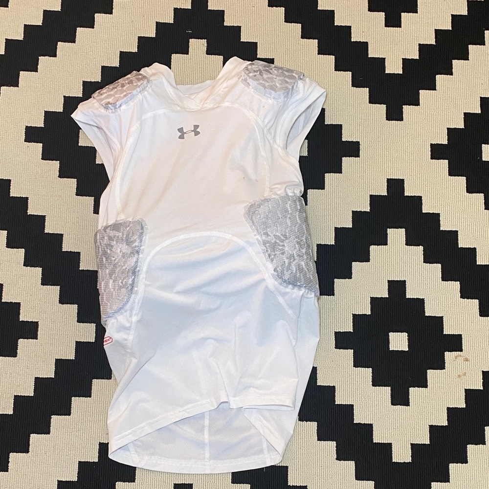 Under Armour White and Gray Padded Sports Shirt